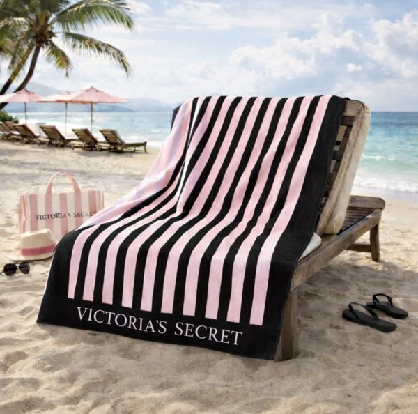 Victoria secret badehånkle rosa/svart striper