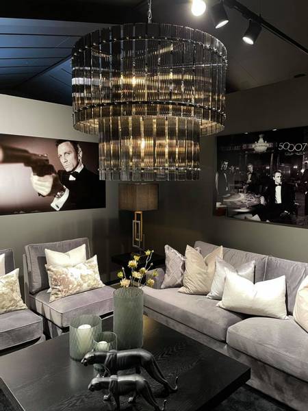 Baltimore taklampe D:88cm Grey glass