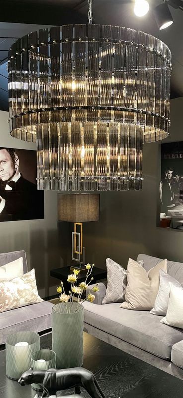 Baltimore taklampe D:88cm Grey glass