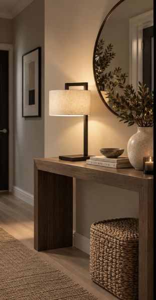 Bordlampe Palm Springs m/Lin sand skjerm