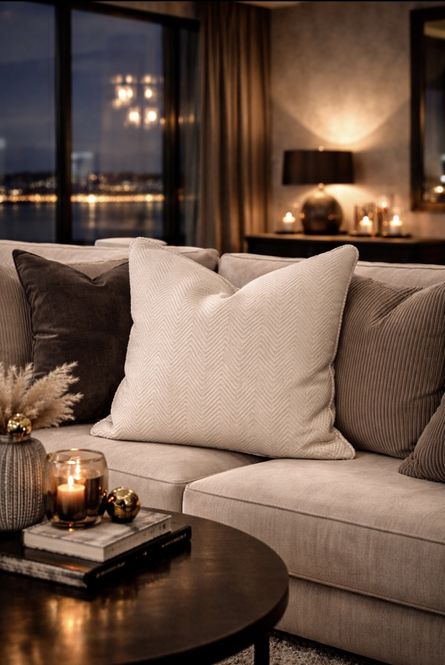 Hovedbilde Herringbone pute Ivory 53x53 
