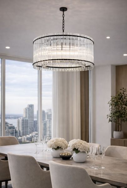 Baltimore taklampe Black D90 x H43CM Clear glass